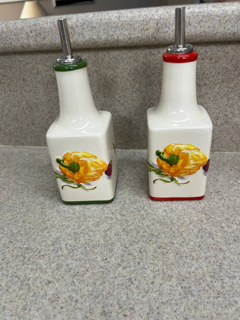 Ceramic Yellow Pepper Decorative Olive Oil Dispenser - White